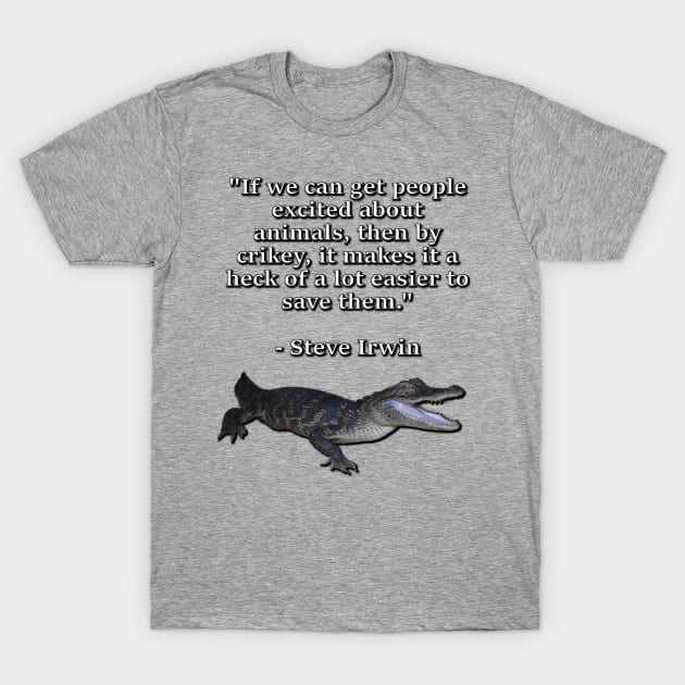American Alligator Gaping T-Shirt by Paul Prints
